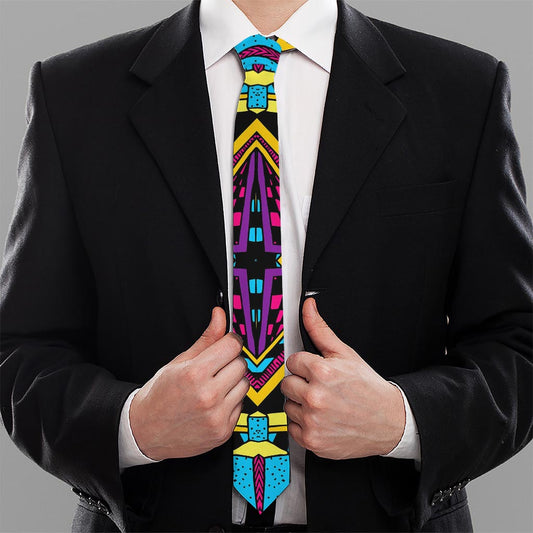 Ethnic Psychedelic Trippy Print Necktie