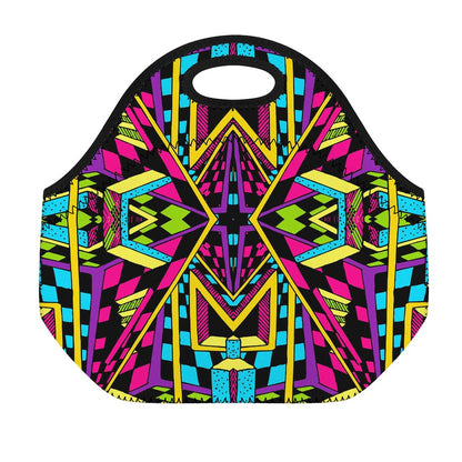 Ethnic Psychedelic Trippy Print Neoprene Lunch Bag