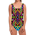 Ethnic Psychedelic Trippy Print One Piece Swimsuit