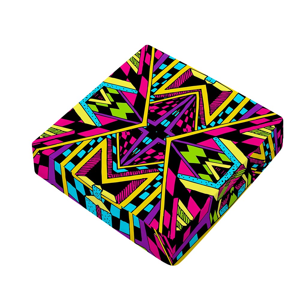 Ethnic Psychedelic Trippy Print Outdoor Seat Cushion Cover