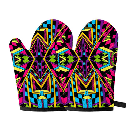 Ethnic Psychedelic Trippy Print Oven Mitts
