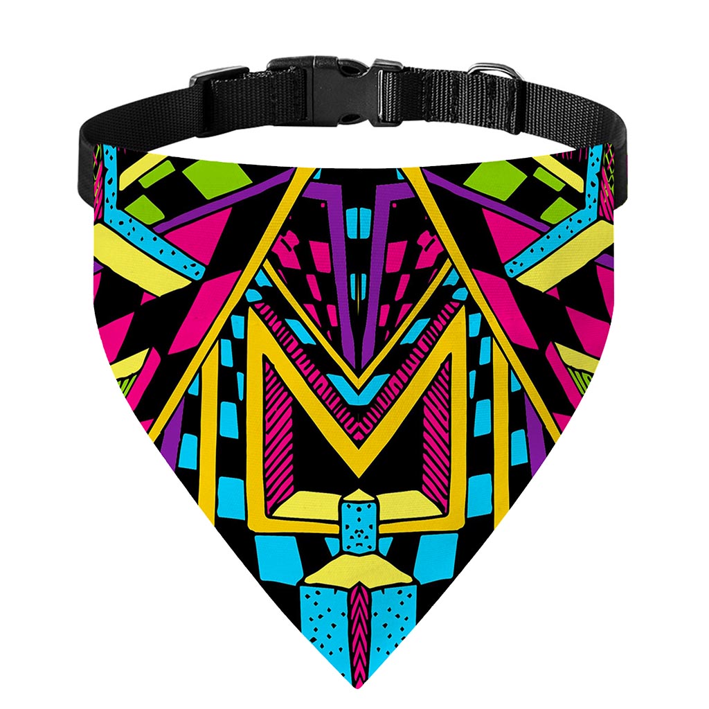 Ethnic Psychedelic Trippy Print Over The Collar Dog Bandana