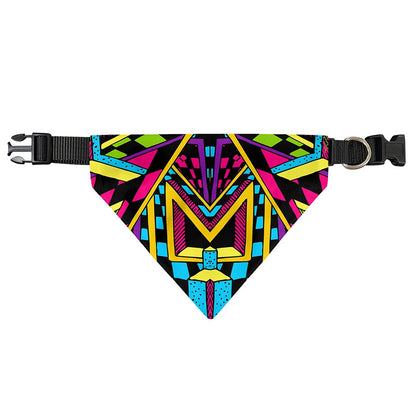 Ethnic Psychedelic Trippy Print Over The Collar Dog Bandana