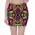 Ethnic Psychedelic Trippy Print Pencil Mini Skirt