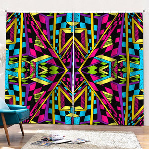 Ethnic Psychedelic Trippy Print Pencil Pleat Curtains