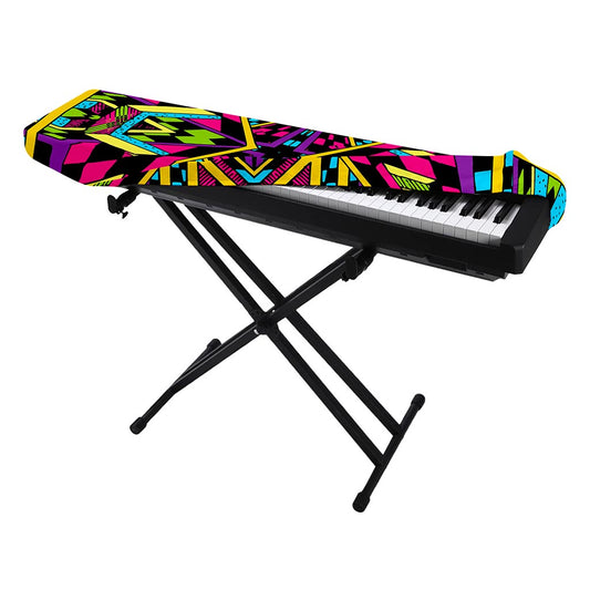 Ethnic Psychedelic Trippy Print Piano Keyboard Cover