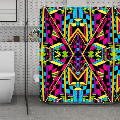 Ethnic Psychedelic Trippy Print Polyester Shower Curtain