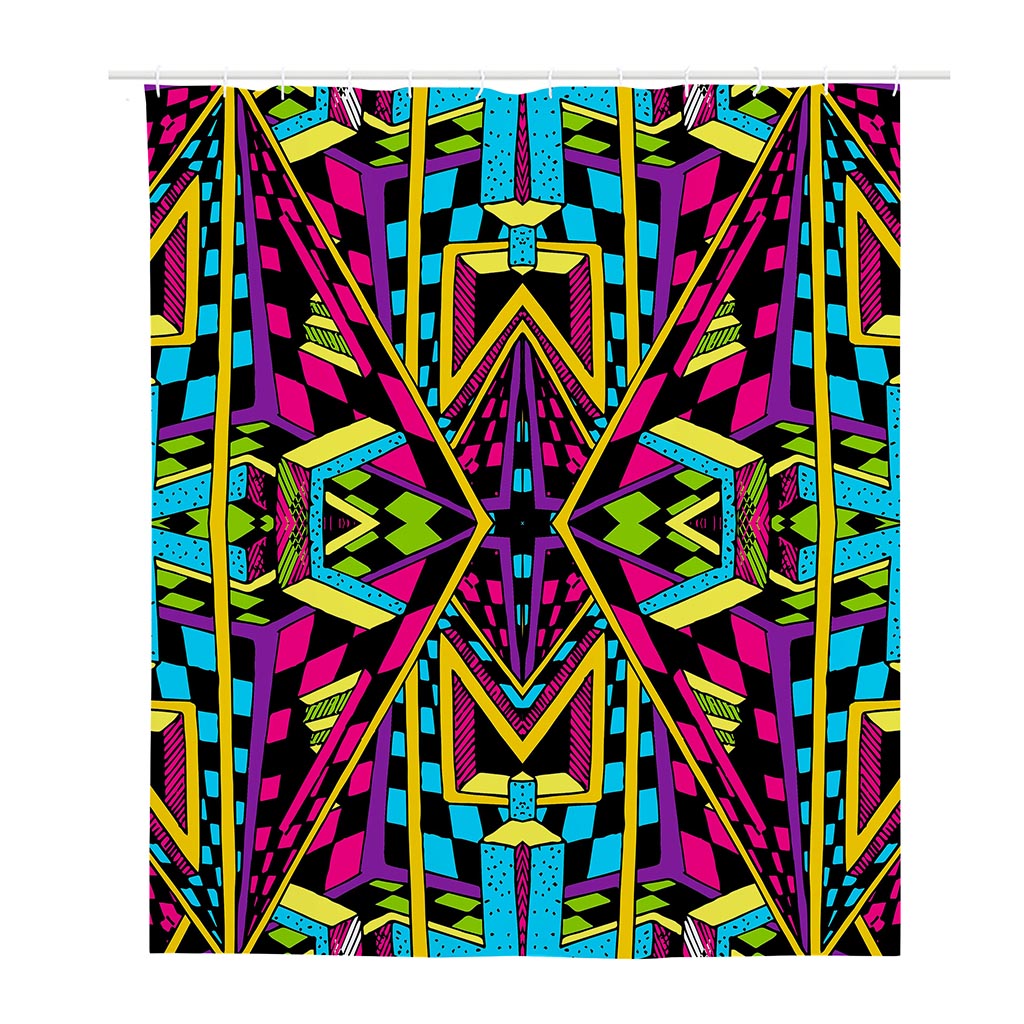 Ethnic Psychedelic Trippy Print Polyester Shower Curtain