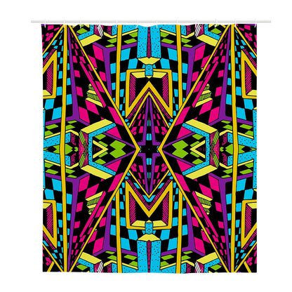Ethnic Psychedelic Trippy Print Polyester Shower Curtain