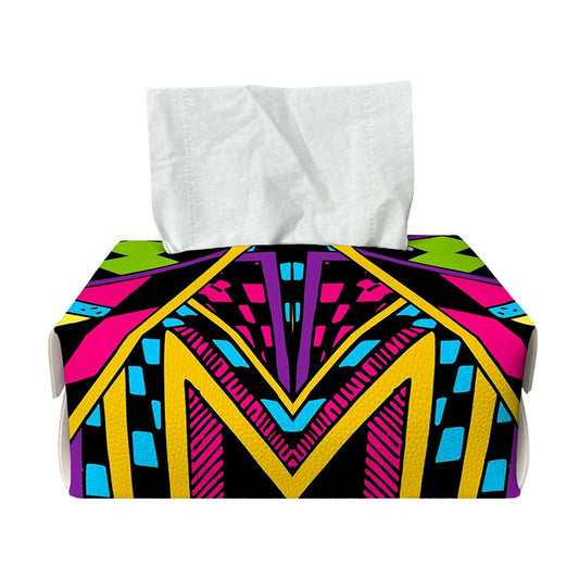 Ethnic Psychedelic Trippy Print Rectangle Tissue Box Cover