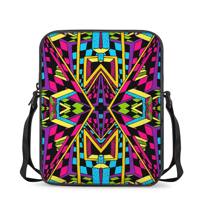 Ethnic Psychedelic Trippy Print Rectangular Crossbody Bag