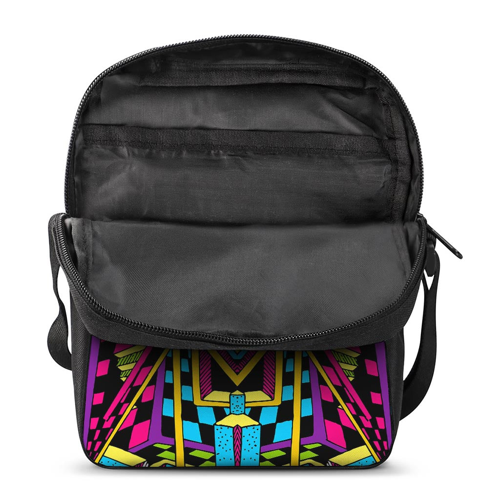 Ethnic Psychedelic Trippy Print Rectangular Crossbody Bag