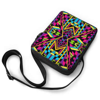 Ethnic Psychedelic Trippy Print Rectangular Crossbody Bag