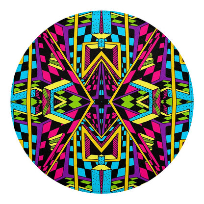 Ethnic Psychedelic Trippy Print Round Blanket
