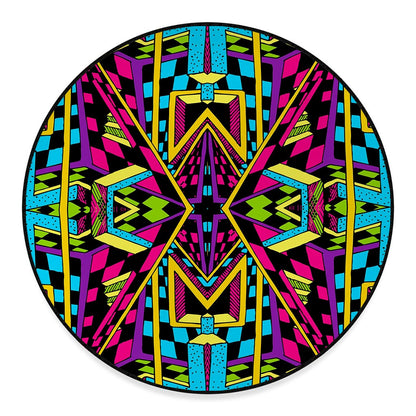 Ethnic Psychedelic Trippy Print Round Floor Mat