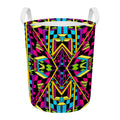 Ethnic Psychedelic Trippy Print Round Laundry Basket