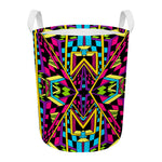 Ethnic Psychedelic Trippy Print Round Laundry Basket