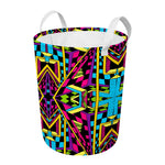Ethnic Psychedelic Trippy Print Round Laundry Basket