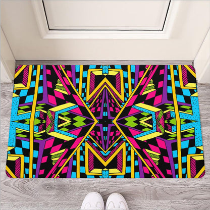 Ethnic Psychedelic Trippy Print Rubber Doormat