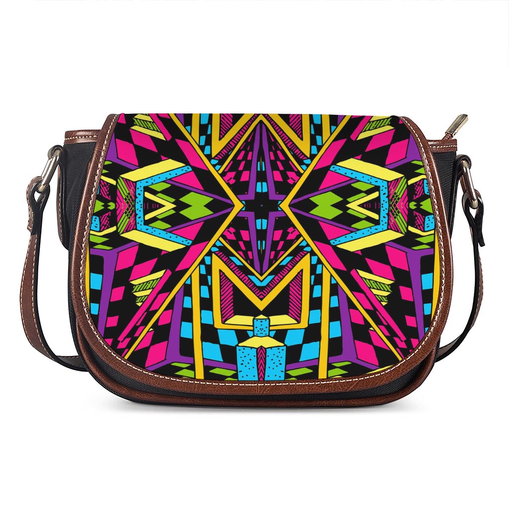 Ethnic Psychedelic Trippy Print Saddle Bag