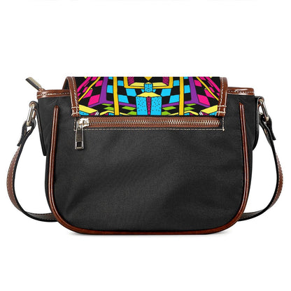 Ethnic Psychedelic Trippy Print Saddle Bag