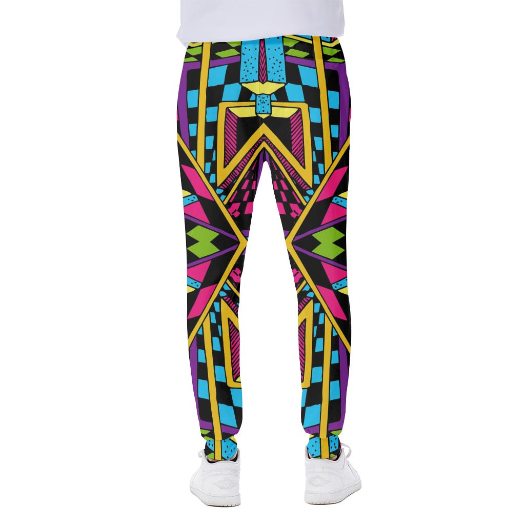 Ethnic Psychedelic Trippy Print Scuba Joggers