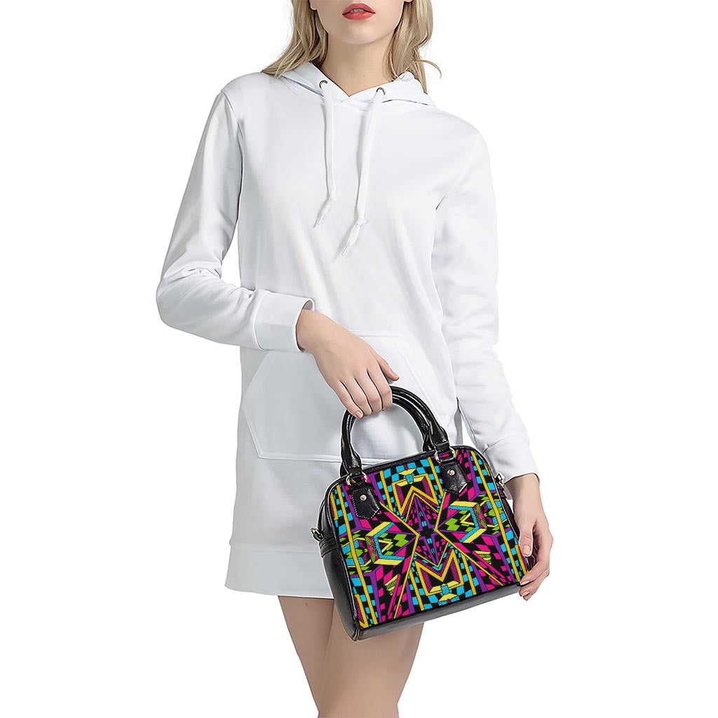 Ethnic Psychedelic Trippy Print Shoulder Handbag