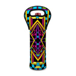 Ethnic Psychedelic Trippy Print Single Neoprene Wine Tote