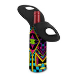 Ethnic Psychedelic Trippy Print Single Neoprene Wine Tote