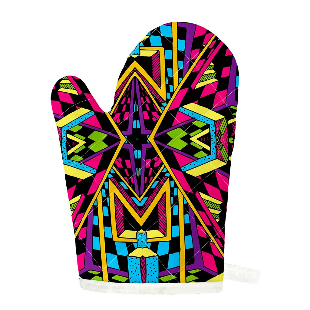 Ethnic Psychedelic Trippy Print Single Oven Mitt