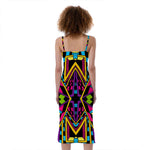 Ethnic Psychedelic Trippy Print Slim Fit Midi Cami Dress