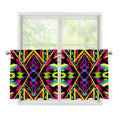 Ethnic Psychedelic Trippy Print Tier Curtains