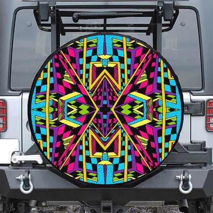Ethnic Psychedelic Trippy Print Tire Cover