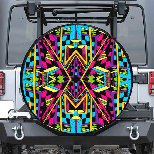 Ethnic Psychedelic Trippy Print Tire Cover