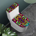 Ethnic Psychedelic Trippy Print Toilet Lid And Tank Cover Set