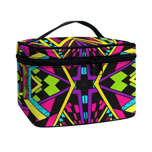 Ethnic Psychedelic Trippy Print Travel Makeup Bag
