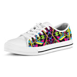 Ethnic Psychedelic Trippy Print White Low Top Sneakers