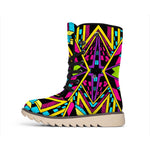 Ethnic Psychedelic Trippy Print Winter Boots