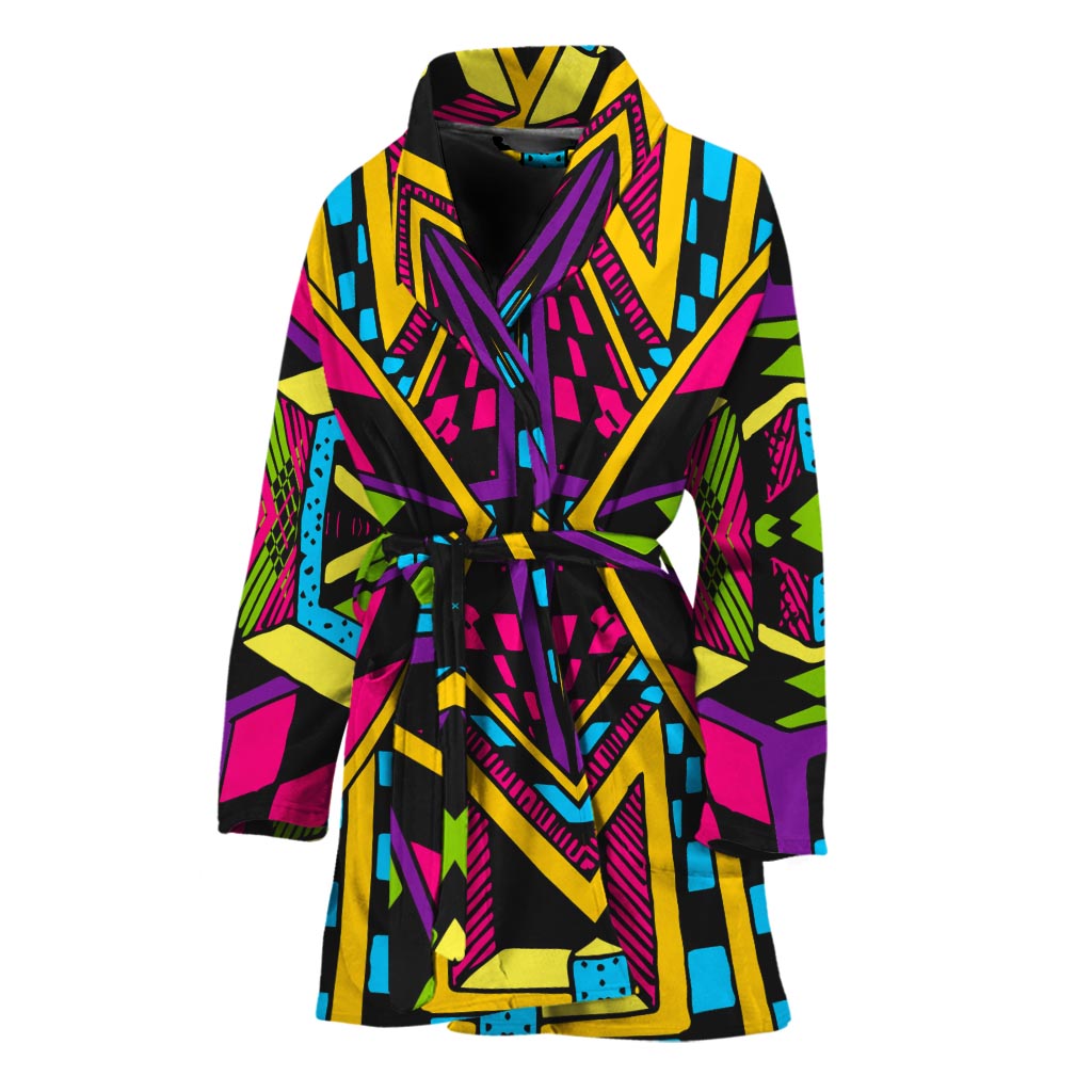 Ethnic Psychedelic Trippy Print Women's Bathrobe