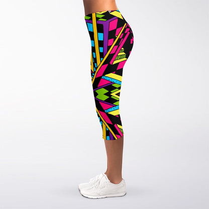 Ethnic Psychedelic Trippy Print Women's Capri Leggings