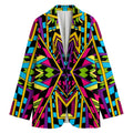 Ethnic Psychedelic Trippy Print Women's Cotton Blazer