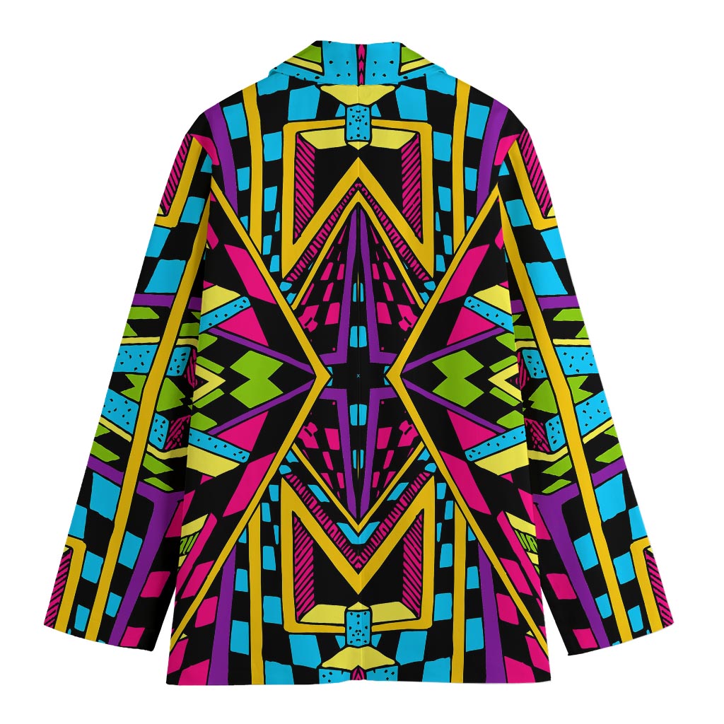 Ethnic Psychedelic Trippy Print Women's Cotton Blazer