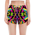 Ethnic Psychedelic Trippy Print Women's Split Running Shorts
