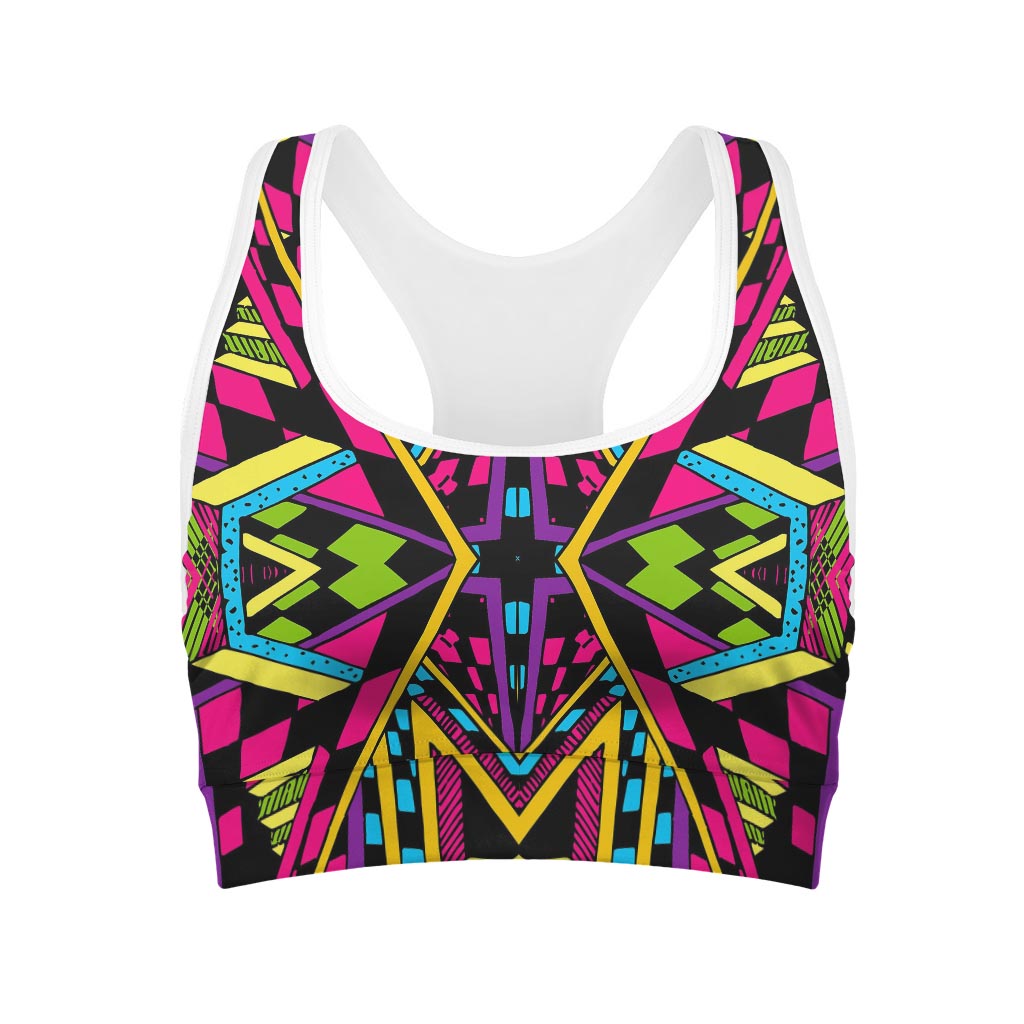 Ethnic Psychedelic Trippy Print Women's Sports Bra