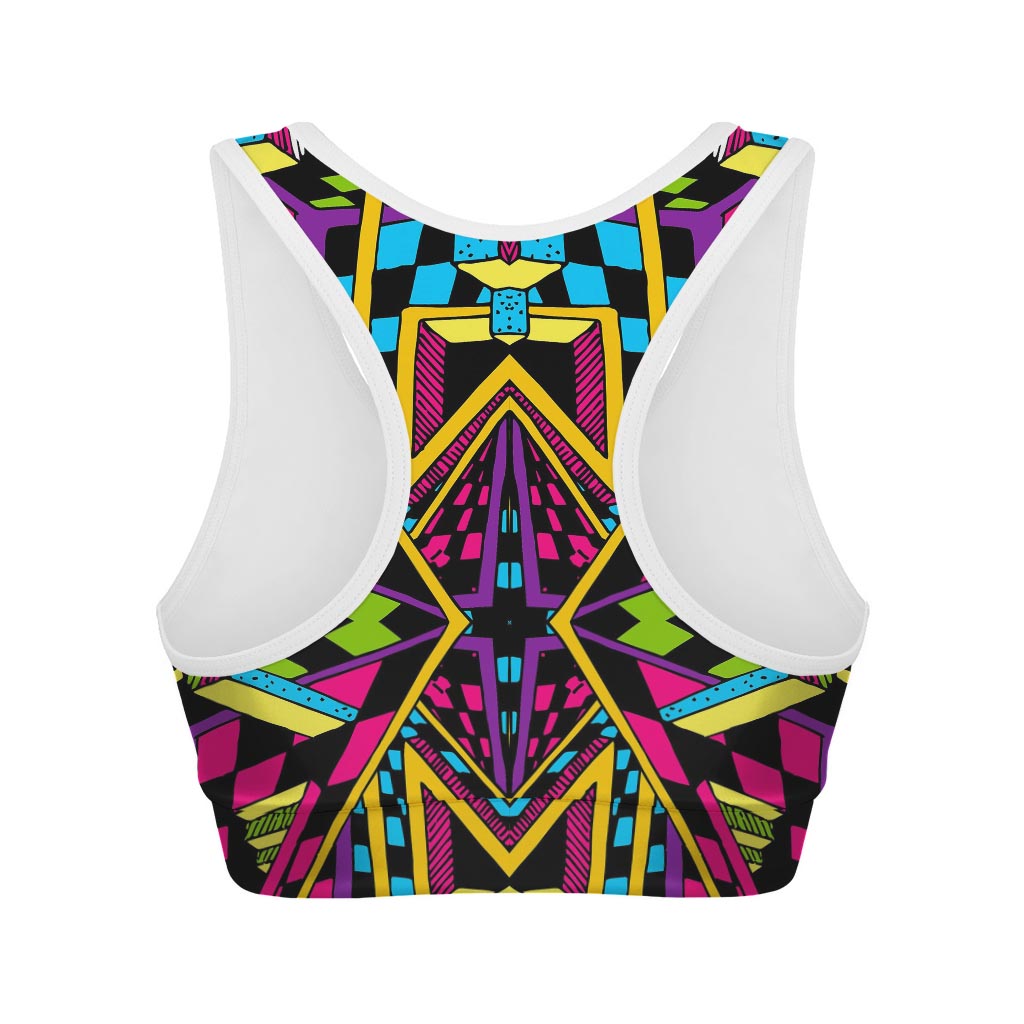 Ethnic Psychedelic Trippy Print Women's Sports Bra