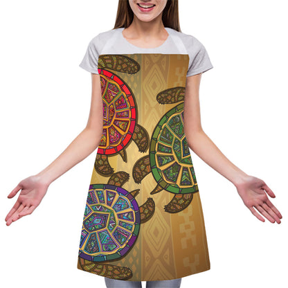 Ethnic Sea Turtles Print Adjustable Apron
