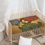 Ethnic Sea Turtles Print Baby Crib Sheet
