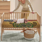 Ethnic Sea Turtles Print Baby Crib Sheet