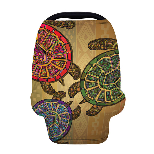 Ethnic Sea Turtles Print Baby Seat Cover