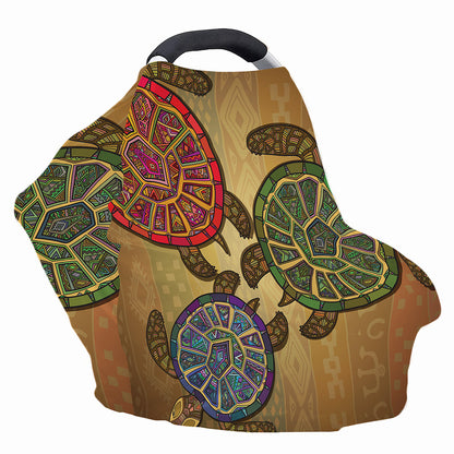 Ethnic Sea Turtles Print Baby Seat Cover